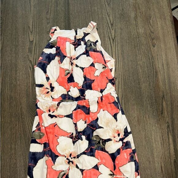 Cato Tropical Floral Cream Orange Sheath Dress Size 10 - Picture 3 of 8